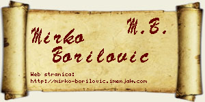 Mirko Borilović vizit kartica
